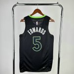 NBA 5 Edwards Minnesota Timberwolves 2023-24 statement Maillot noir